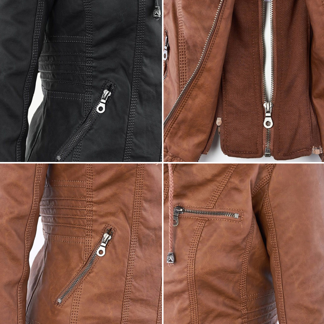 Marvella™ | Chaqueta de cuero elegante