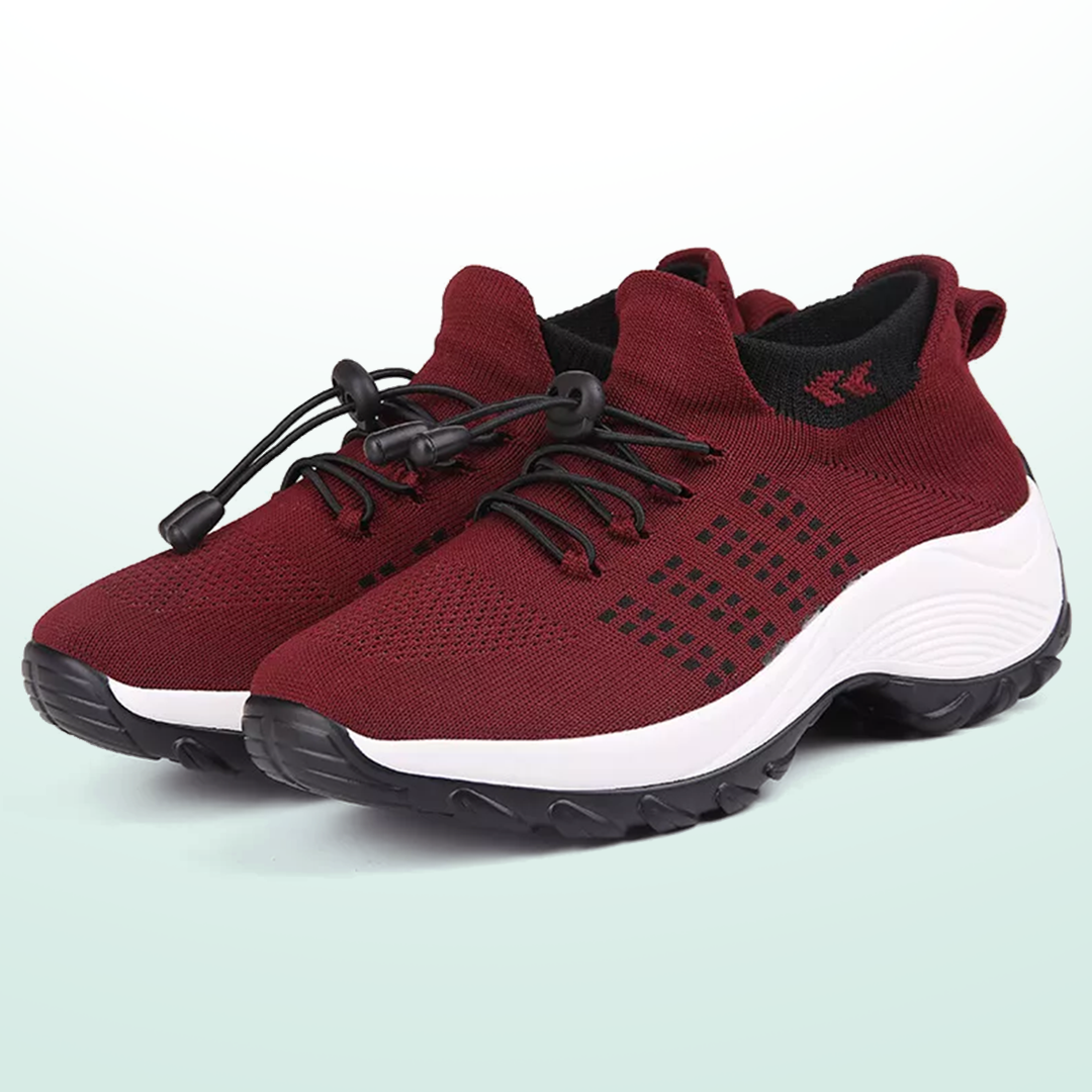 Zapatos ortopédicos Ambulo de tejido de punto - Negro Rojo