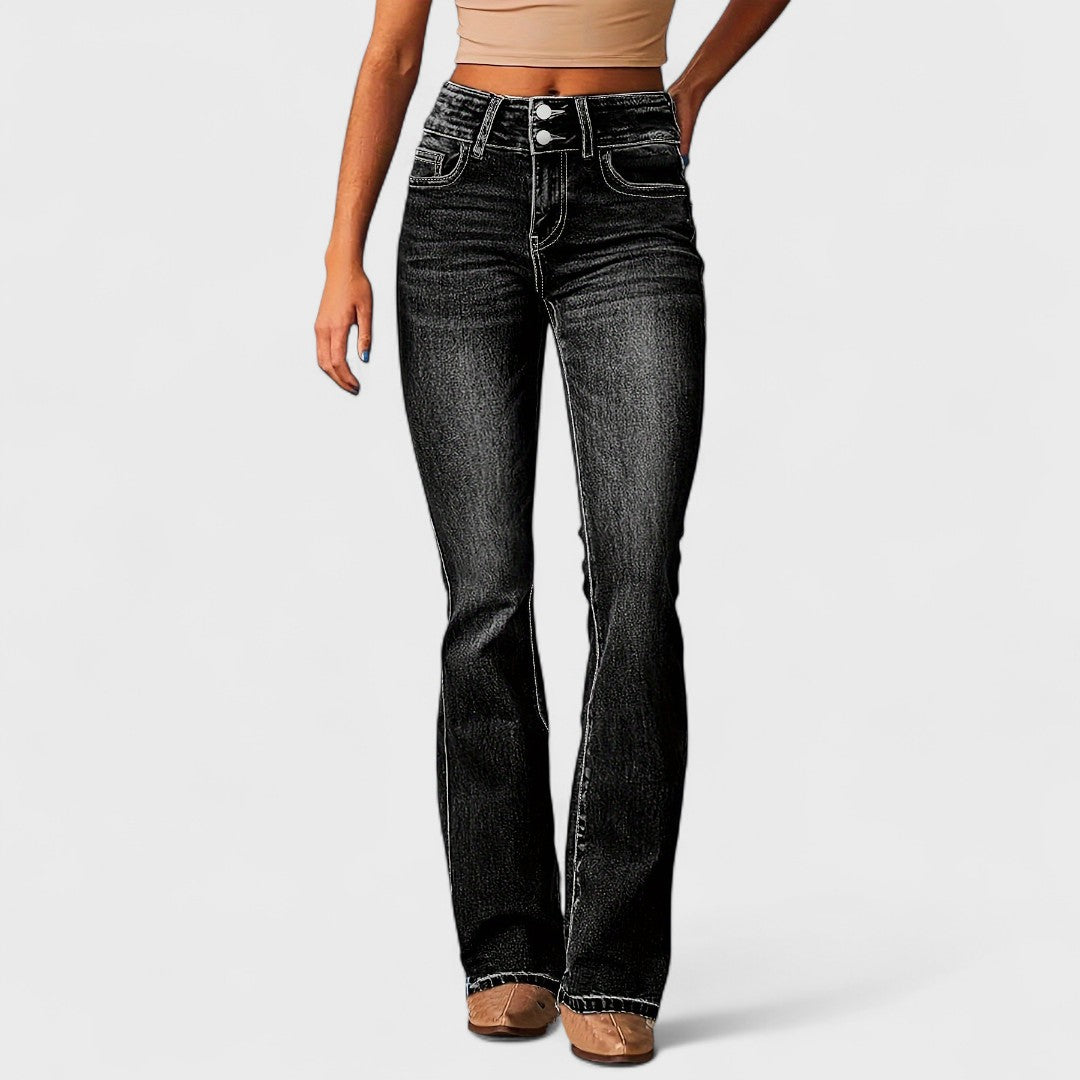 Isabella | Jeans talle alto pierna ancha