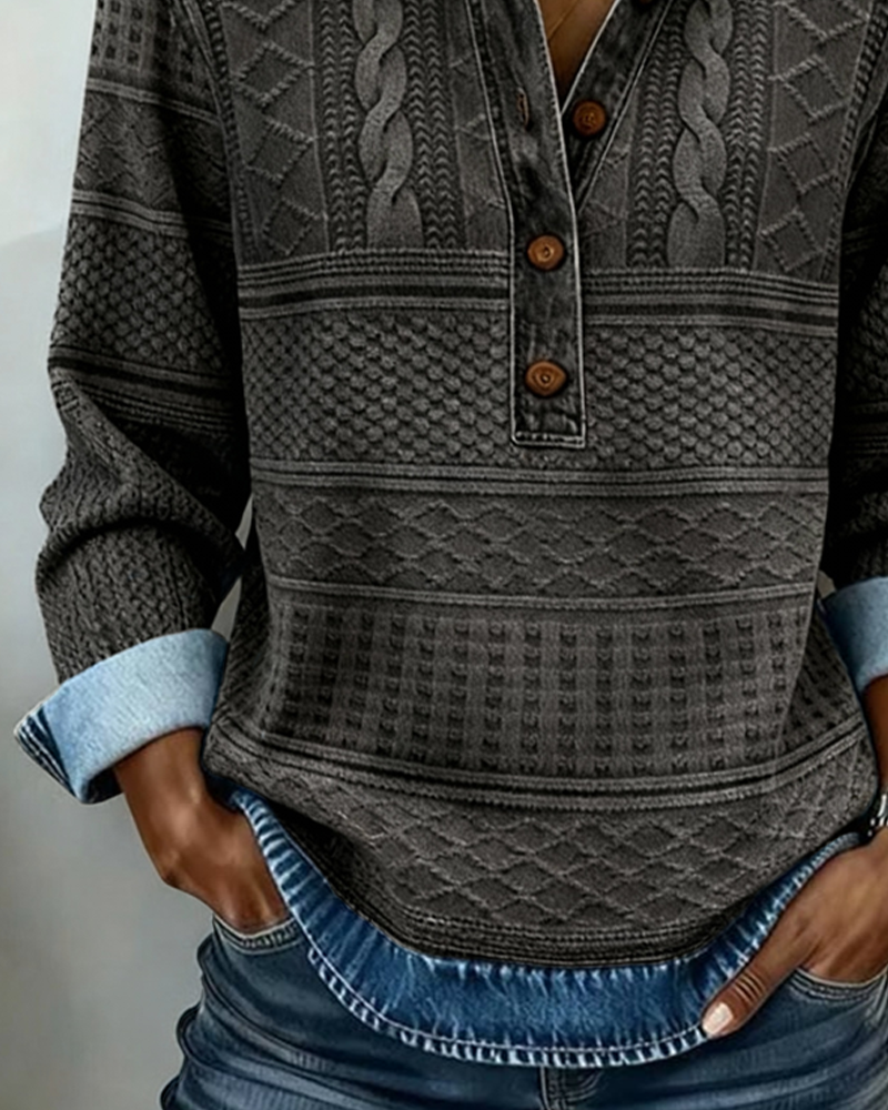 Mila | Jersey moderno con botones a medio abrir