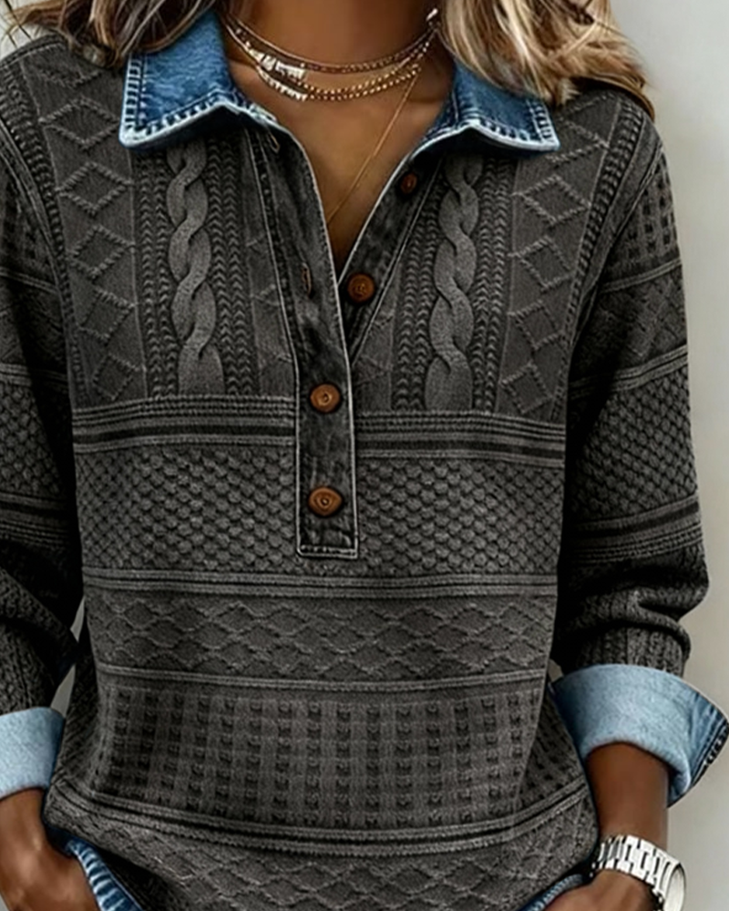 Mila | Jersey moderno con botones a medio abrir