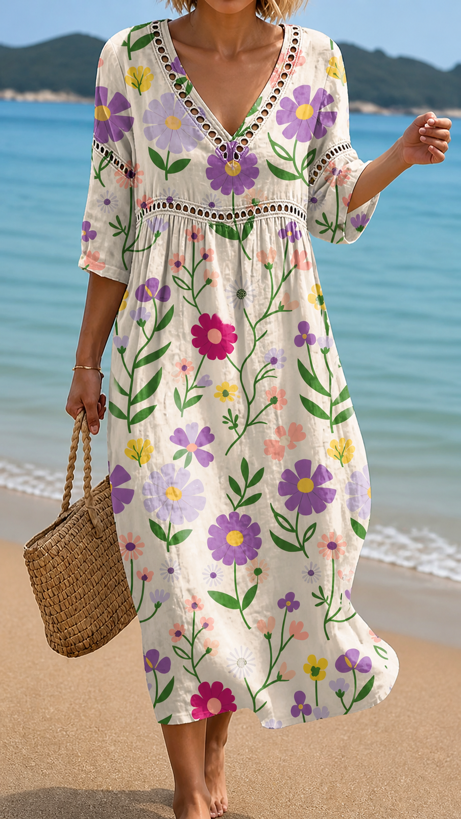 Camila | Vestido Midi Jardín Florido
