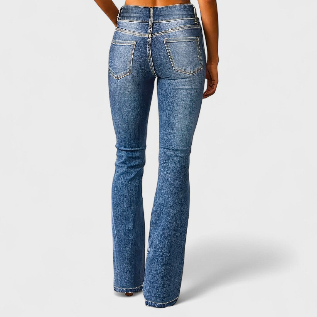 Isabella | Jeans talle alto pierna ancha