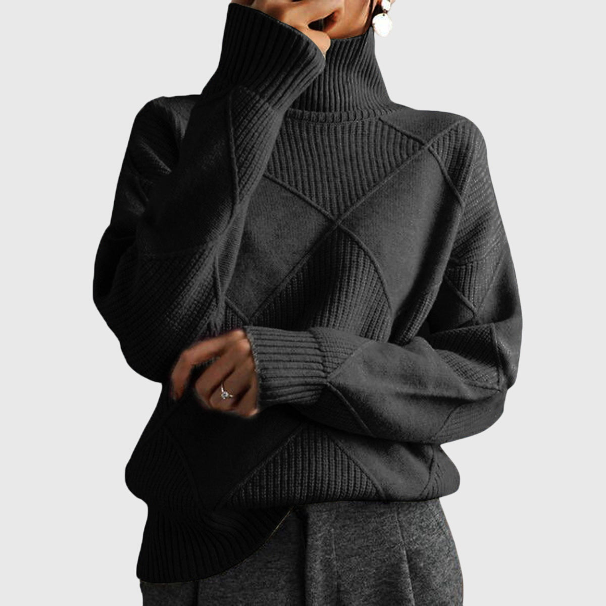 Angela | Suéter de invierno suave con elegante estampado gráfico