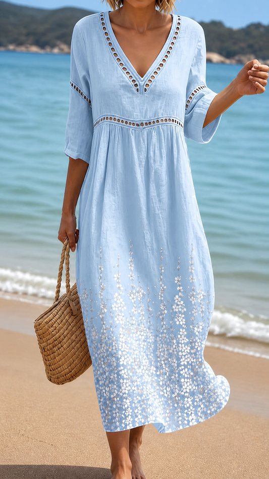 Azzurra | Vestido Midi Brisa Azul