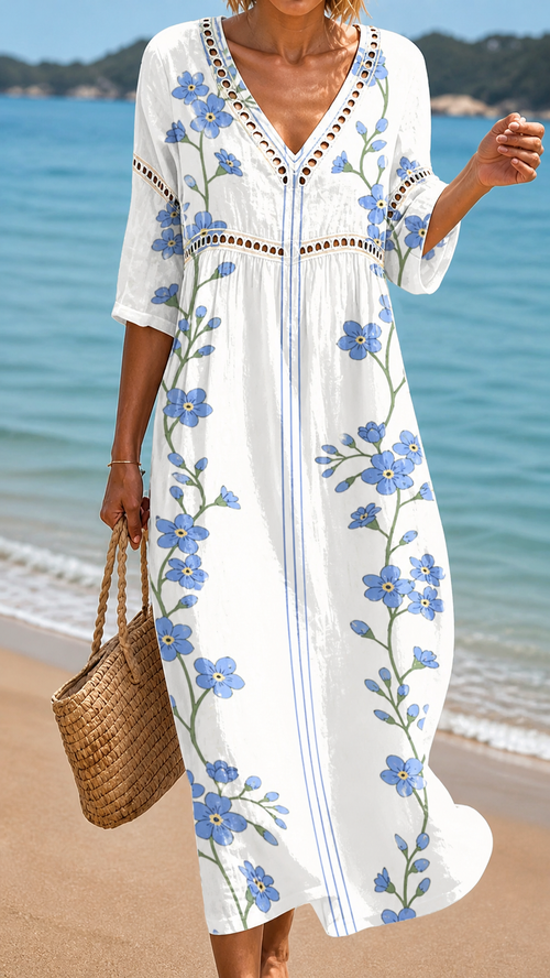 Federica | Vestido Midi de Flores Delicadas