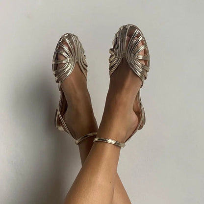 Vittoria | Sandalias de joya doradas