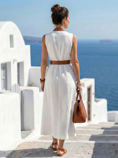 Myra | Vestido Midi de Línea A en Contraste