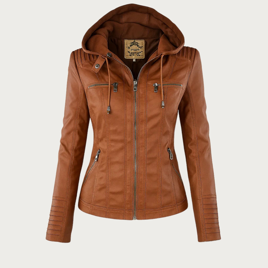 Marvella™ | Chaqueta de cuero elegante