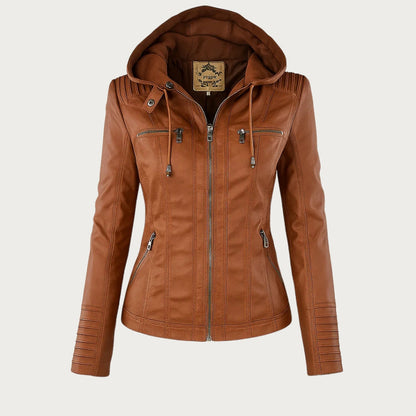 Marvella™ | Chaqueta de cuero elegante