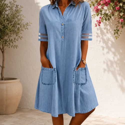 Serena | Vestido camisero de denim