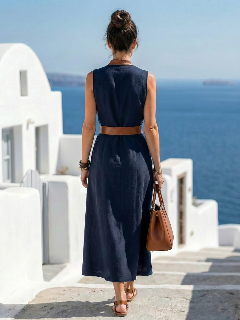 Myra | Vestido Midi de Línea A en Contraste
