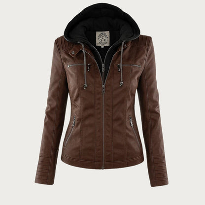 Marvella™ | Chaqueta de cuero elegante