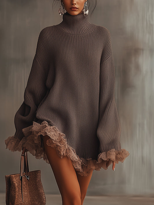 Nina | Vestido Suéter de Punto con Volantes