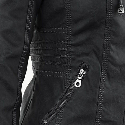 Marvella™ | Chaqueta de cuero elegante