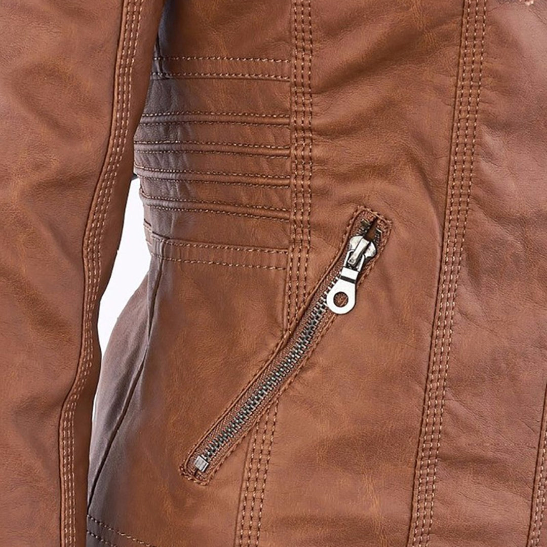 Marvella™ | Chaqueta de cuero elegante