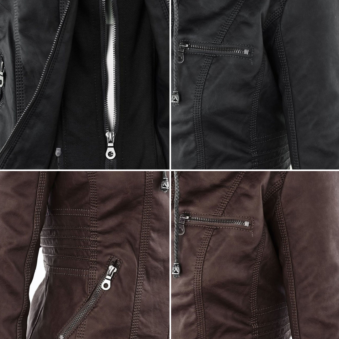 Marvella™ | Chaqueta de cuero elegante