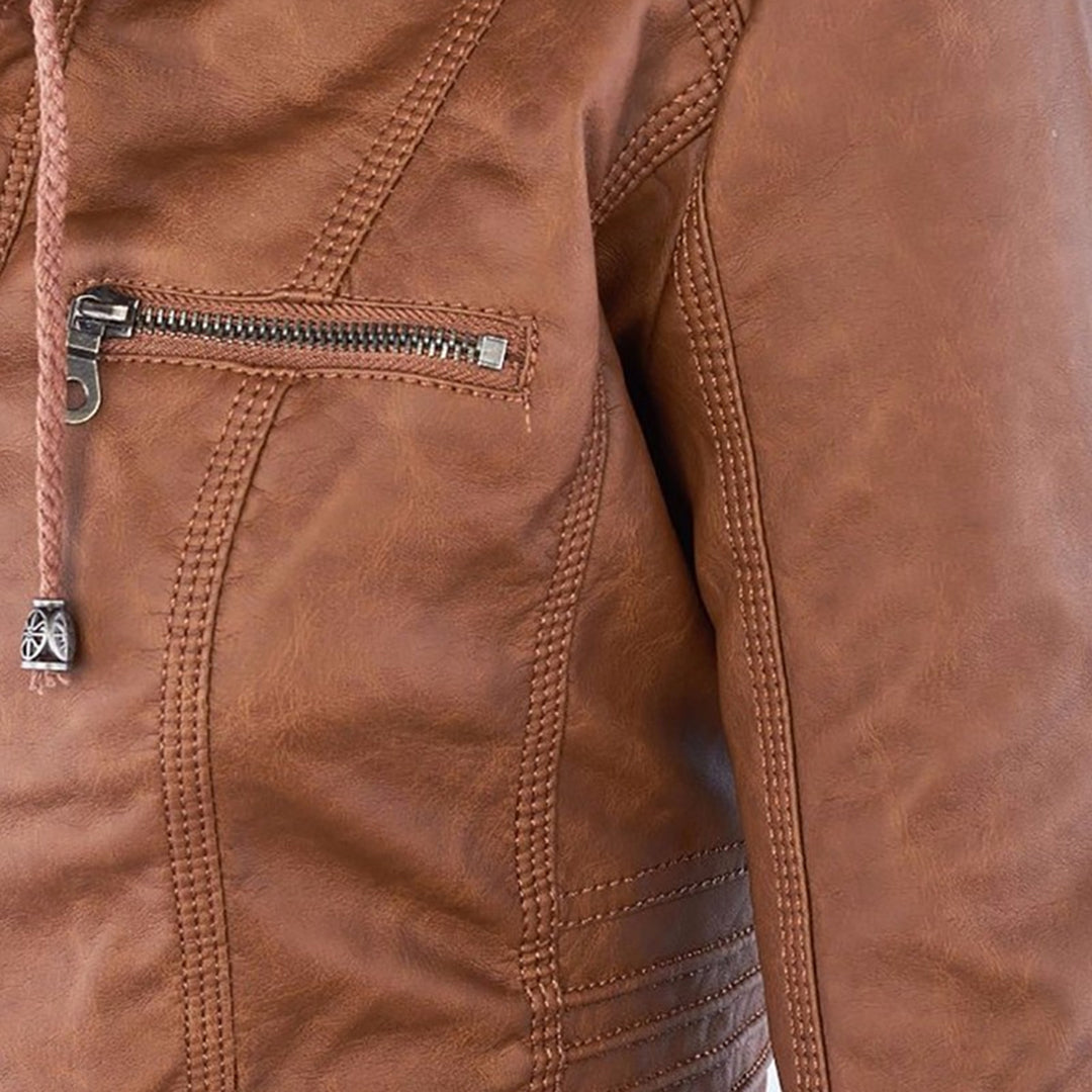 Marvella™ | Chaqueta de cuero elegante