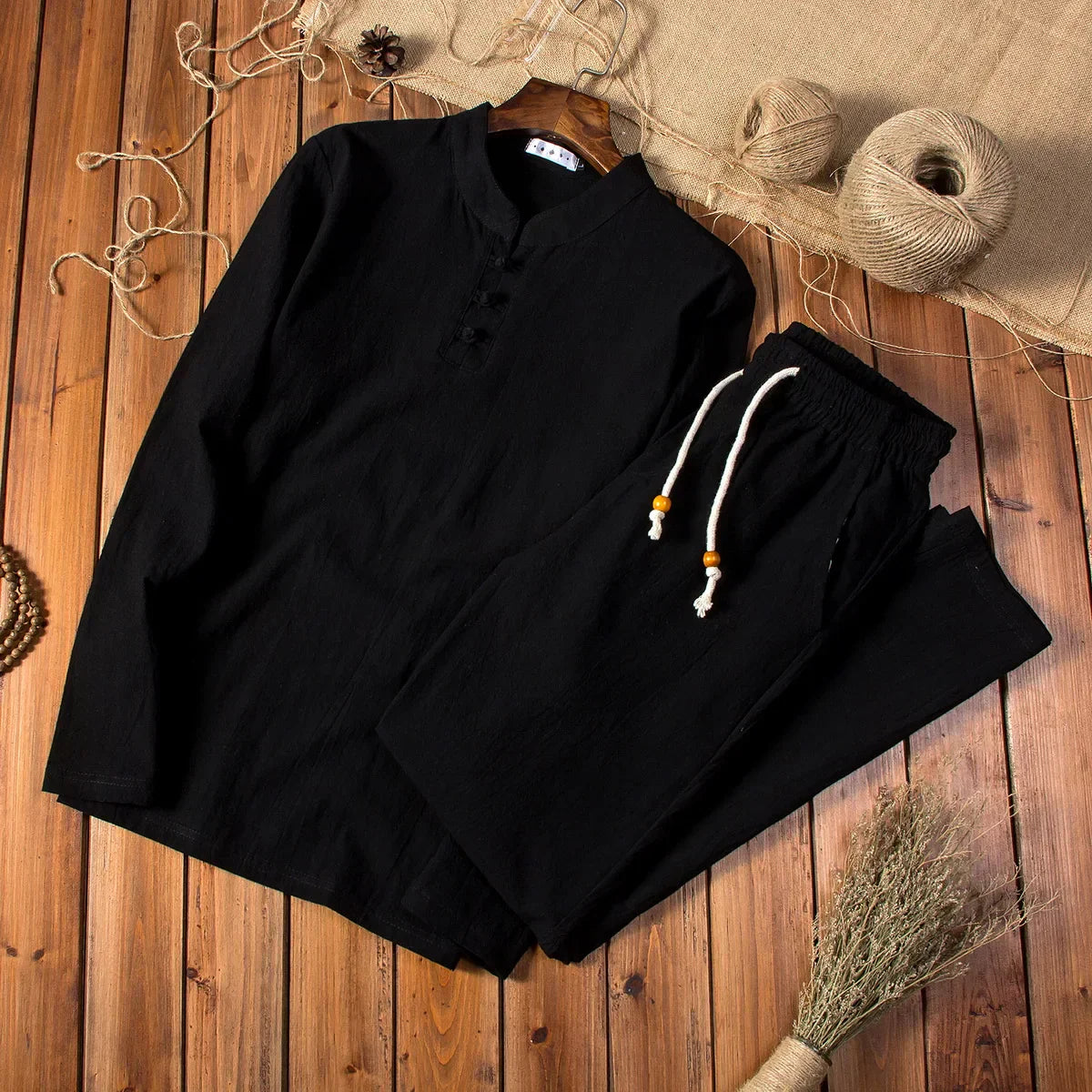 Jesús - Conjunto completo de lino con diseño chino