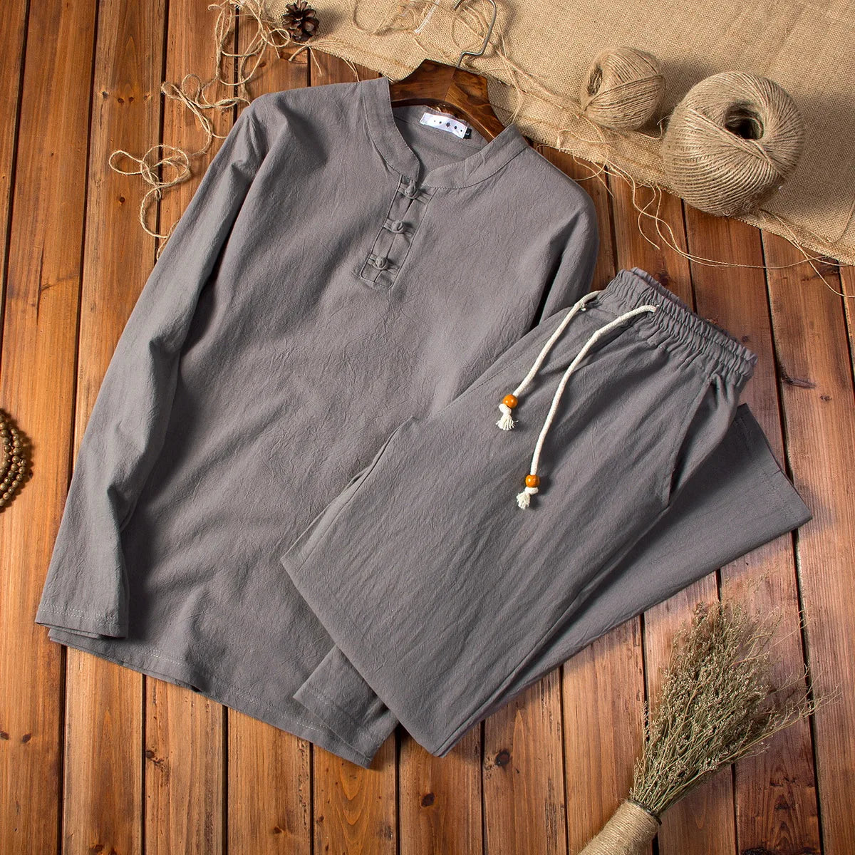 Jesús - Conjunto completo de lino con diseño chino