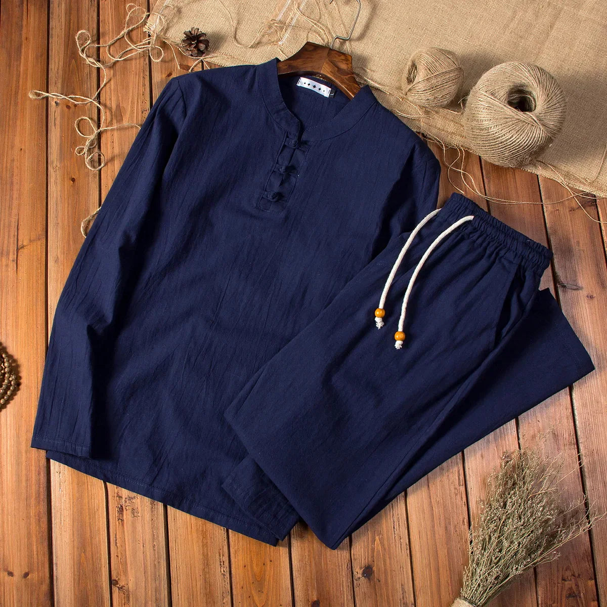Jesús - Conjunto completo de lino con diseño chino