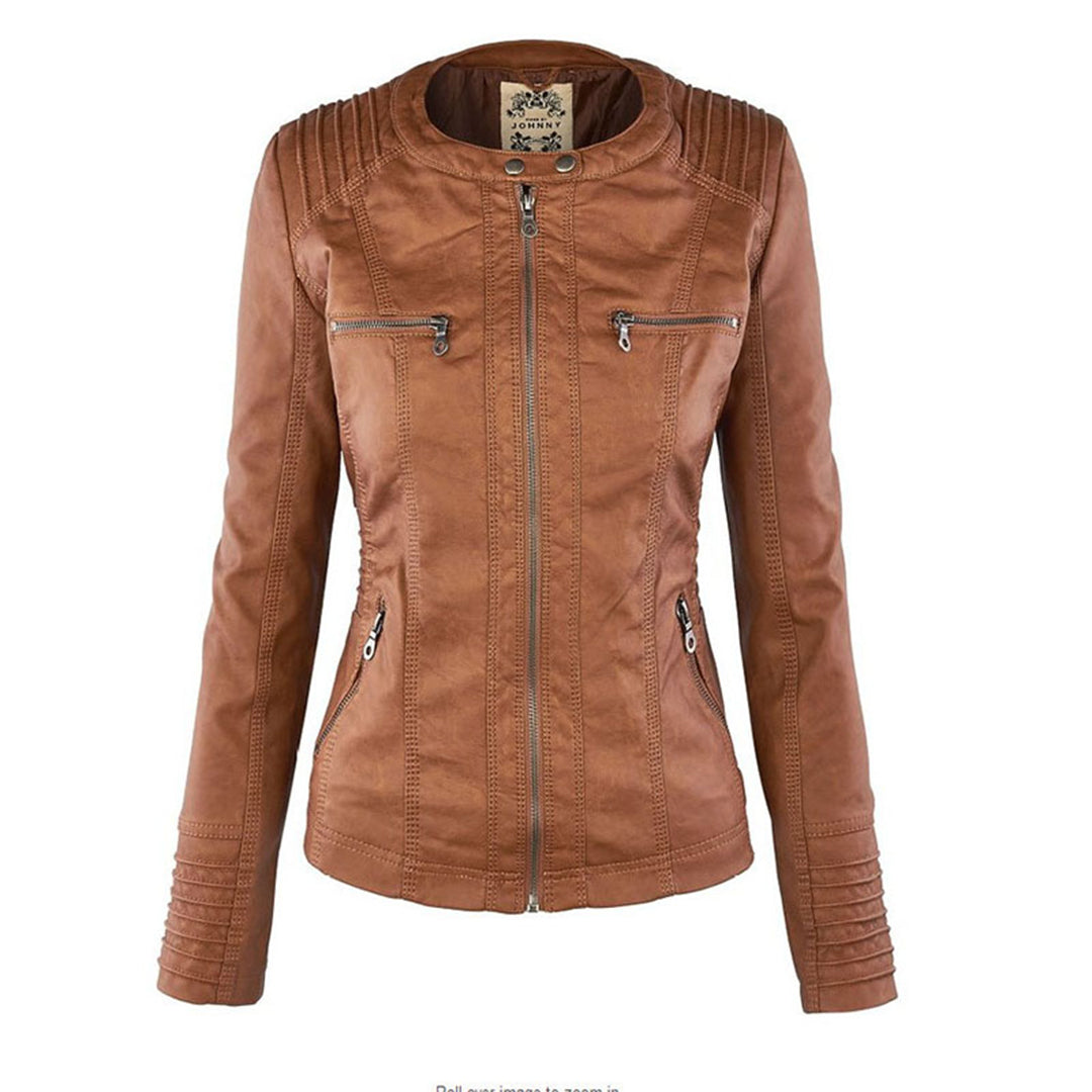 Marvella™ | Chaqueta de cuero elegante