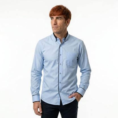 Don™ | Camisa azul clara de hombre con cuello