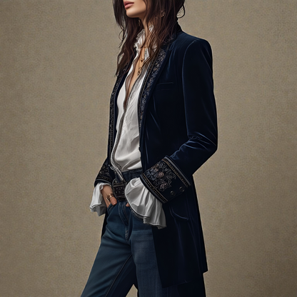 Nuria™ | Elegante Chaqueta de Terciopelo