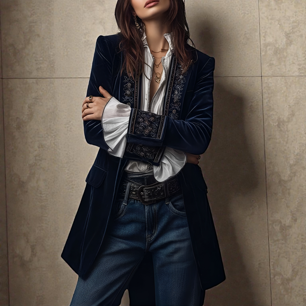 Nuria™ | Elegante Chaqueta de Terciopelo