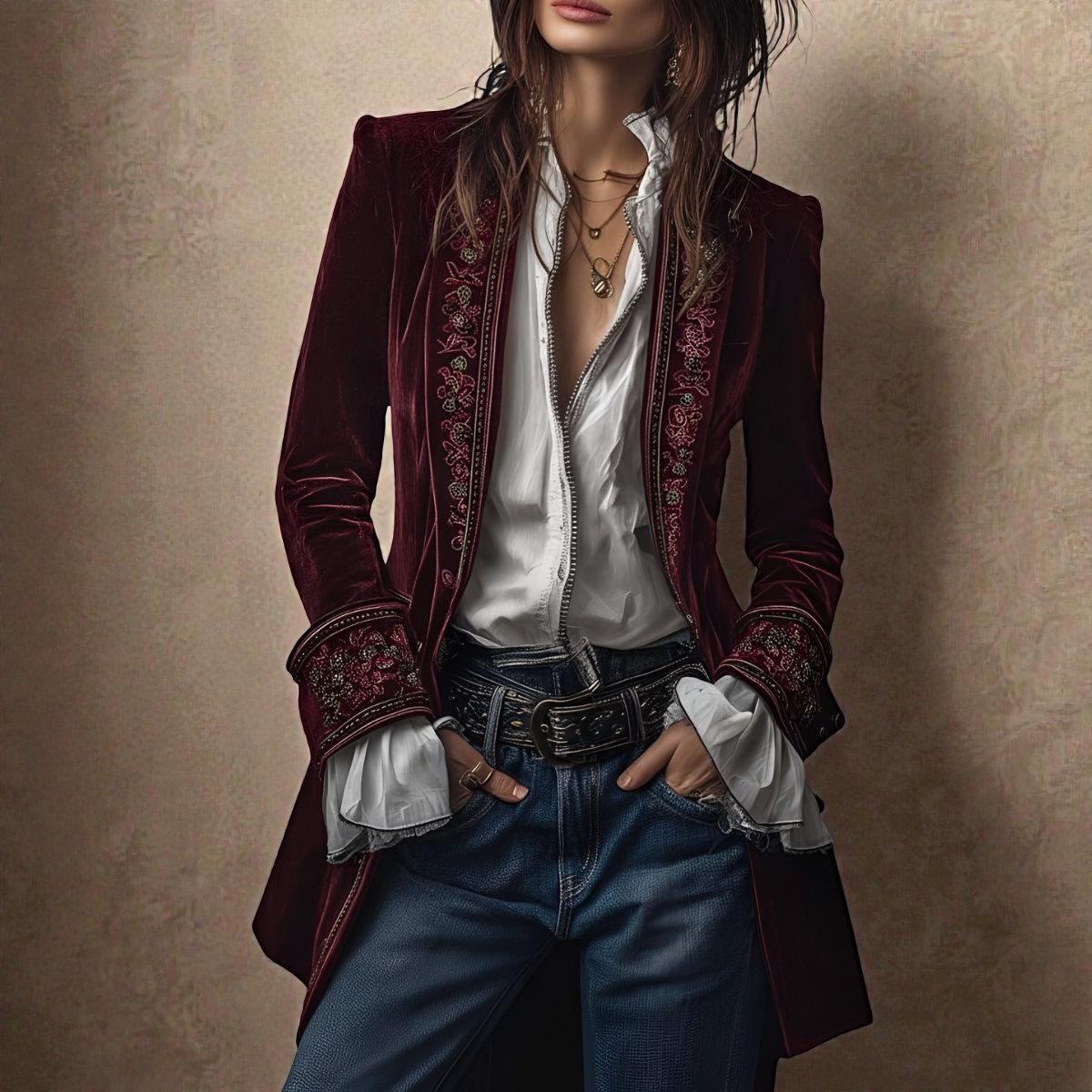 Nuria™ | Elegante Chaqueta de Terciopelo
