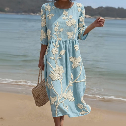 Serena | Vestido Bordado Mediterráneo