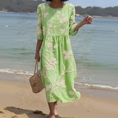 Serena | Vestido Bordado Mediterráneo