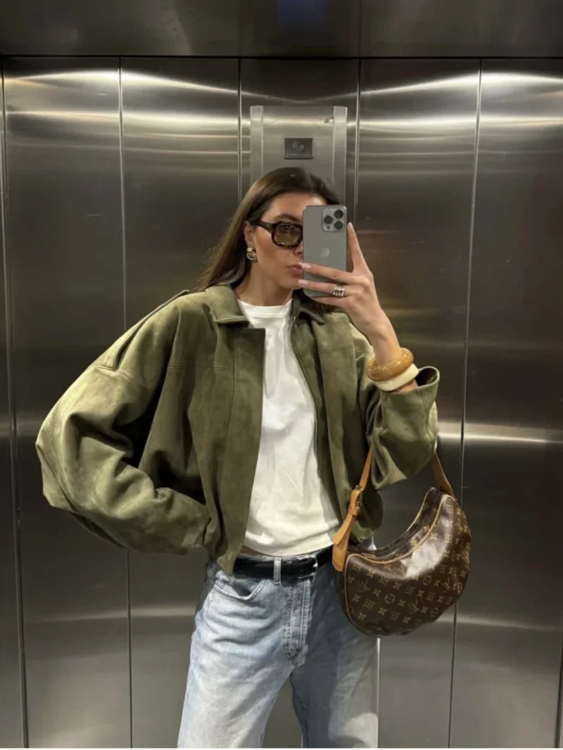 Calvera | Bomber Suede Efecto Premium