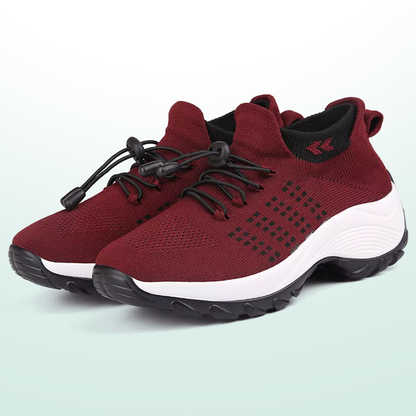 Zapatos ortopédicos Ambulo de tejido de punto - Negro Rojo