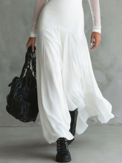 Luna™ | Vestido largo de tul negro con un encanto etéreo