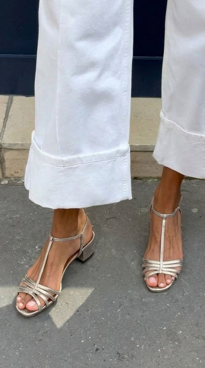 Allegra | Sandalias Doradas, Elegancia Cotidiana