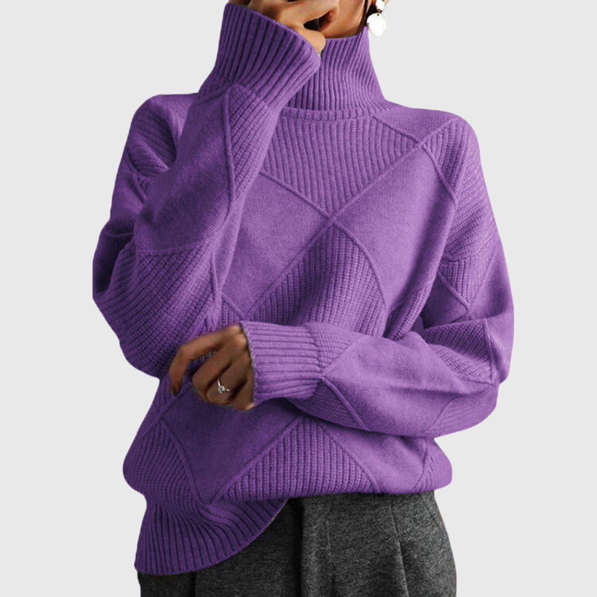 Angela | Suéter de invierno suave con elegante estampado gráfico