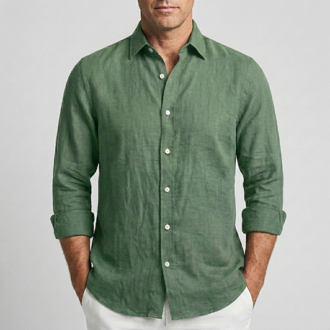 Camisa de Lino Cómoda y Flexible para Hombre