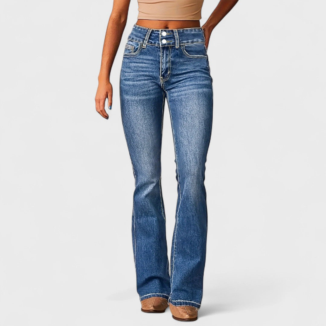 Isabella | Jeans talle alto pierna ancha