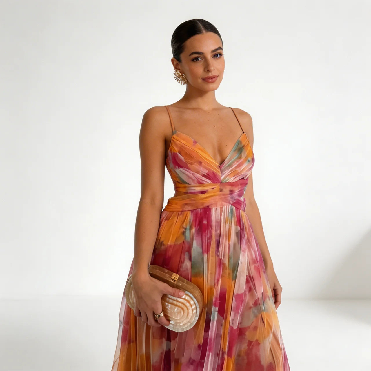 Giselle - Vestido largo con estampado floral