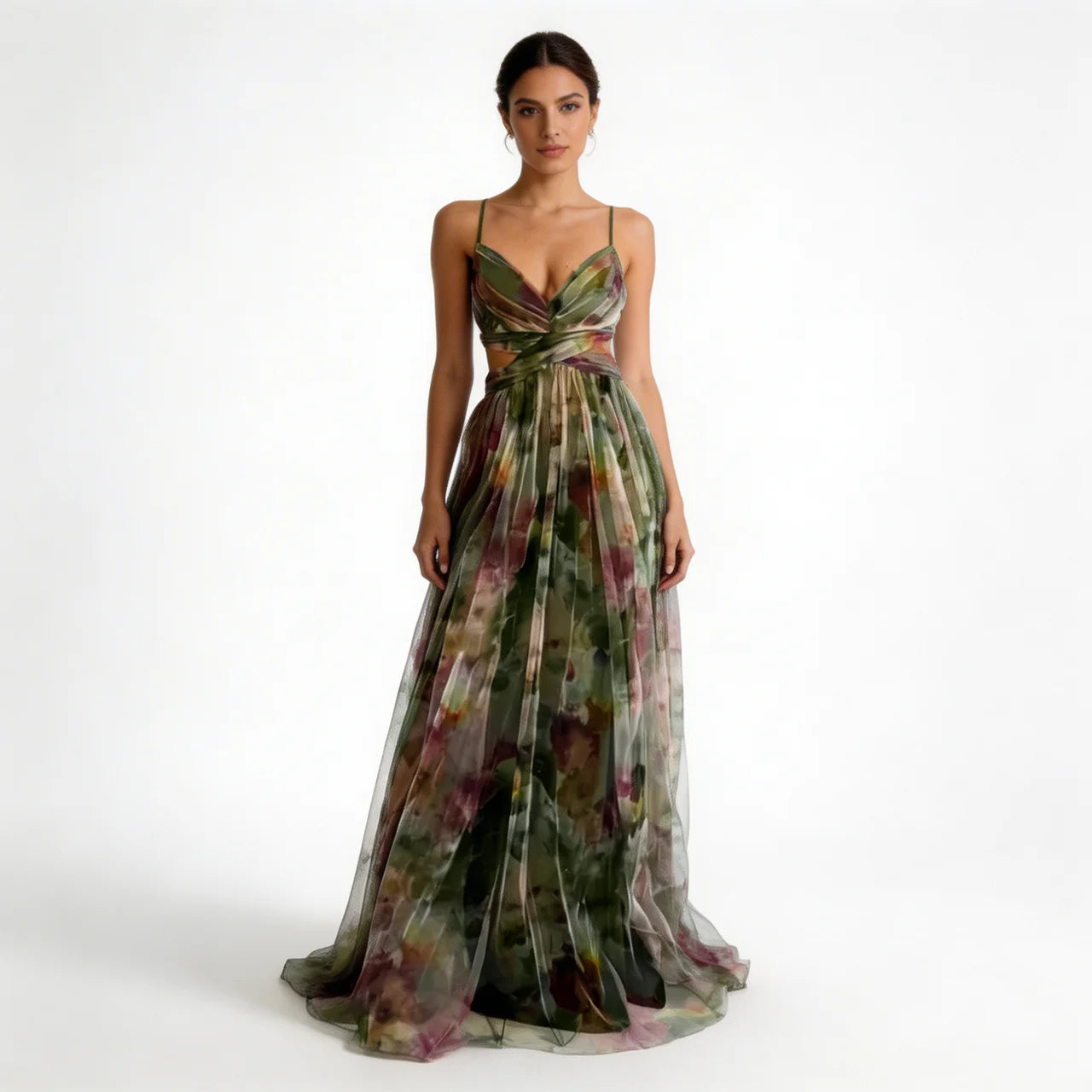 Giselle - Vestido largo con estampado floral