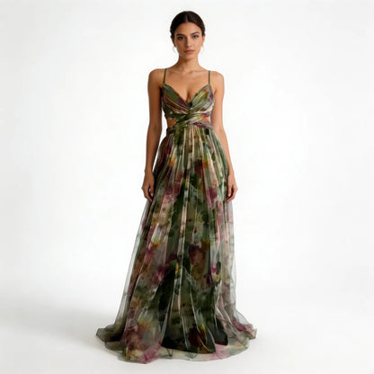 Giselle - Vestido largo con estampado floral
