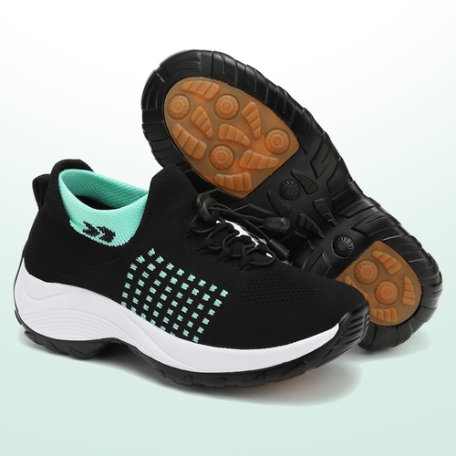 Ambulo Zapatos Ortopédicos de Tejido - Verde Negro