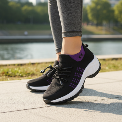 Ambulo Zapatos Ortopédicos Tejido - Púrpura Negro